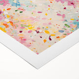 Abstract floral wall art on rolled canvas, showcasing vibrant colors and intricate patterns, perfect for enhancing modern home decor. Packaged securely in a cardboard tube for easy transportation.