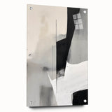 Abstract minimalist wall art print showcasing a vibrant color palette of blues and greens, framed in sleek acrylic glass, perfect for modern decor.
