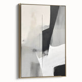 Abstract minimalist wall art featuring a gold frame, showcasing geometric patterns on a textured canvas with a modern aesthetic, ideal for contemporary decor.