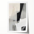 Abstract minimalist wall art print showcasing soft pastel colors and geometric shapes, elegantly rolled for easy display and shipping, perfect for modern decor.
