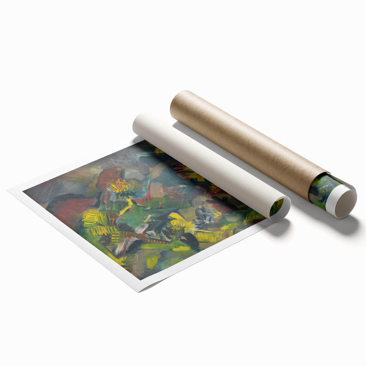 Abstract Expressionist Floral Landscape Wall Art - Vibrant Modern Decor