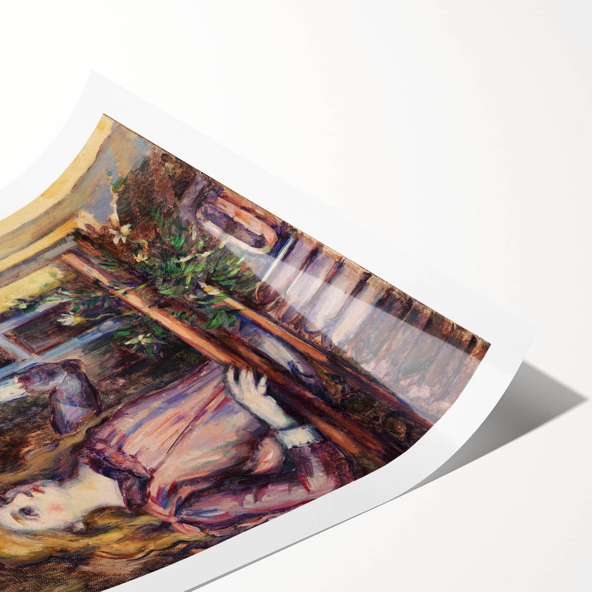 Impressionist Art Print - Girl with Birdcage (Jeune fille à la volière) by Paul Cézanne - Wall Art Decor