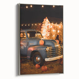 Framed canvas landscape art painting featuring a vintage fall scene with colorful foliage, ideal for living room decor.