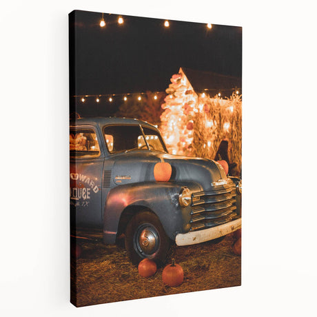 Abstract depiction of fall season in warm orange and red tones on a large stretched canvas, suitable for kitchen wall art.