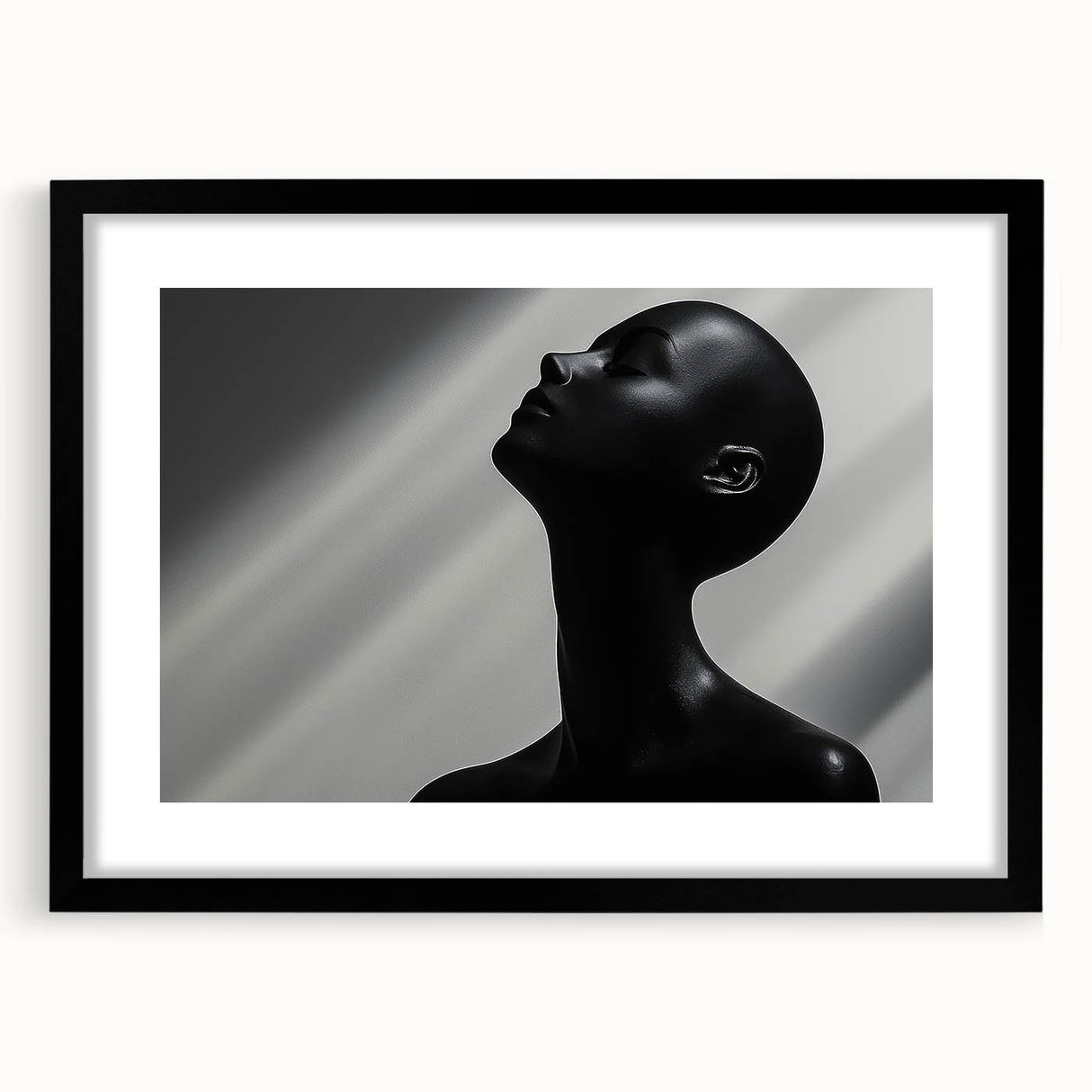 Shadowed Elegance – Minimalist Emotive Sculpture Wall Art Print