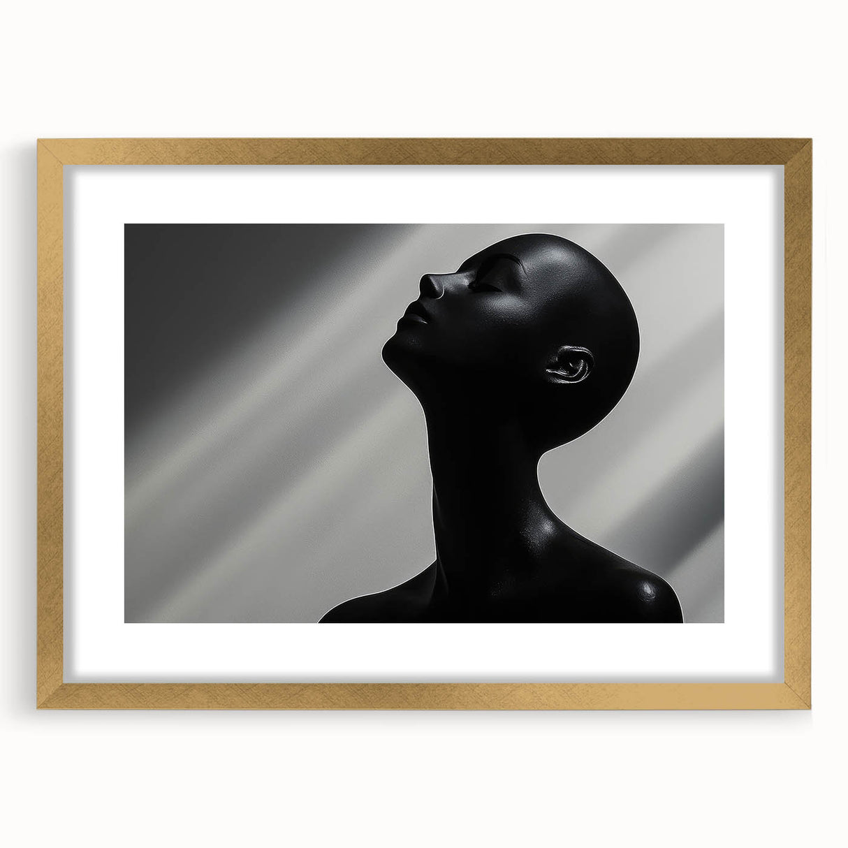 Shadowed Elegance – Minimalist Emotive Sculpture Wall Art Print