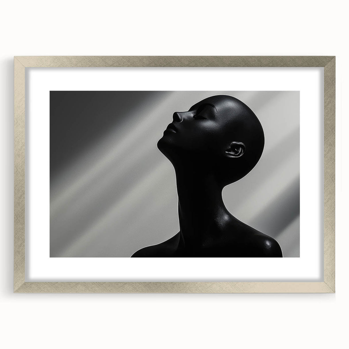 Shadowed Elegance – Minimalist Emotive Sculpture Wall Art Print