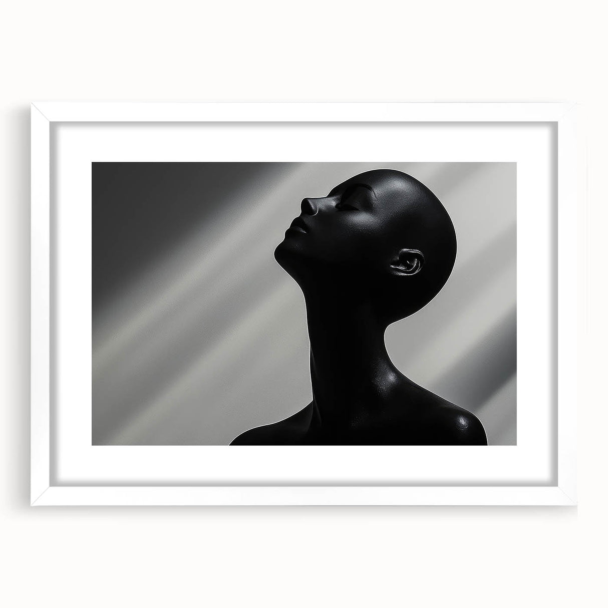 Shadowed Elegance – Minimalist Emotive Sculpture Wall Art Print