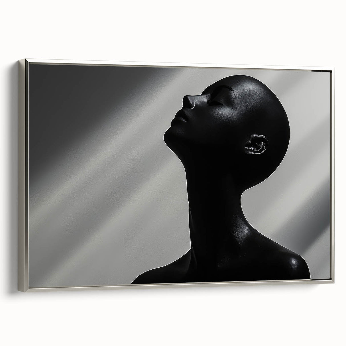 Shadowed Elegance – Minimalist Emotive Sculpture Wall Art Print