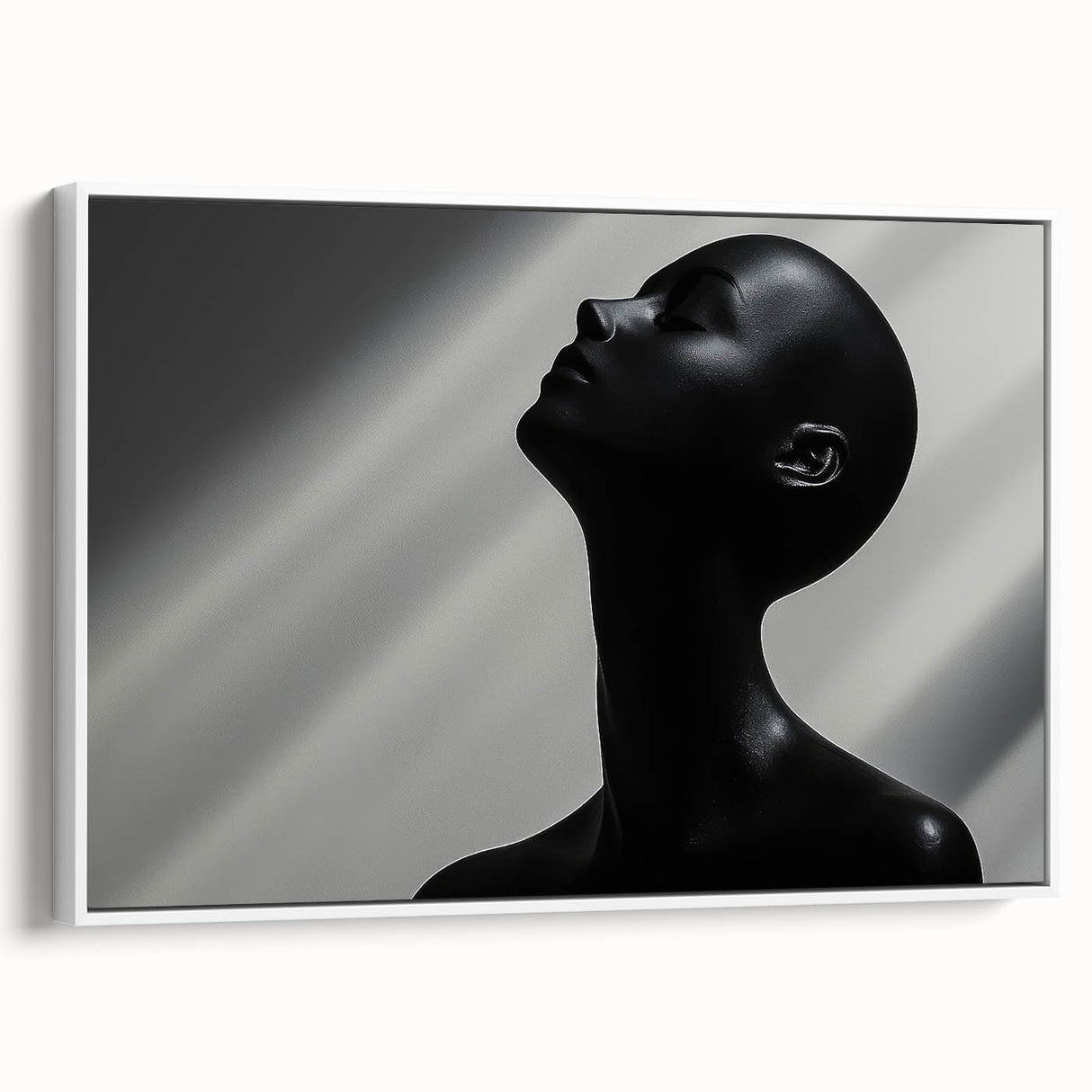 Shadowed Elegance – Minimalist Emotive Sculpture Wall Art Print