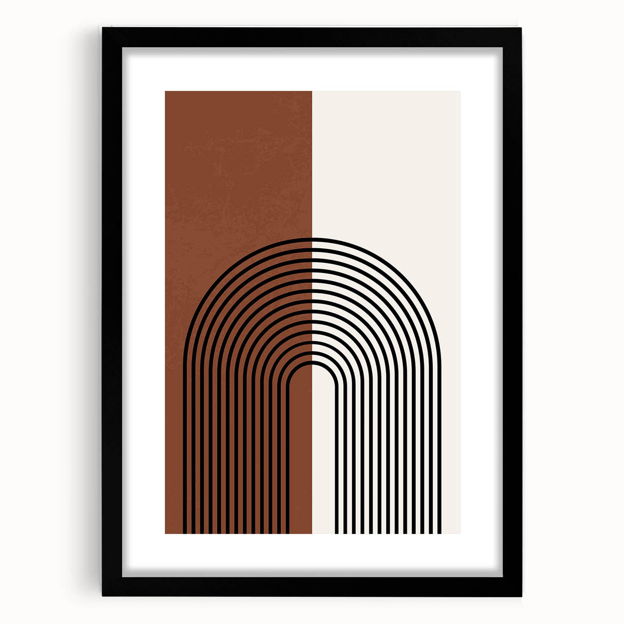 Canvas Art for Dining Area – Geometric Brown & Beige Print