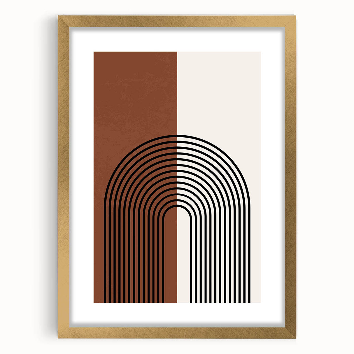 Canvas Art for Dining Area – Geometric Brown & Beige Print