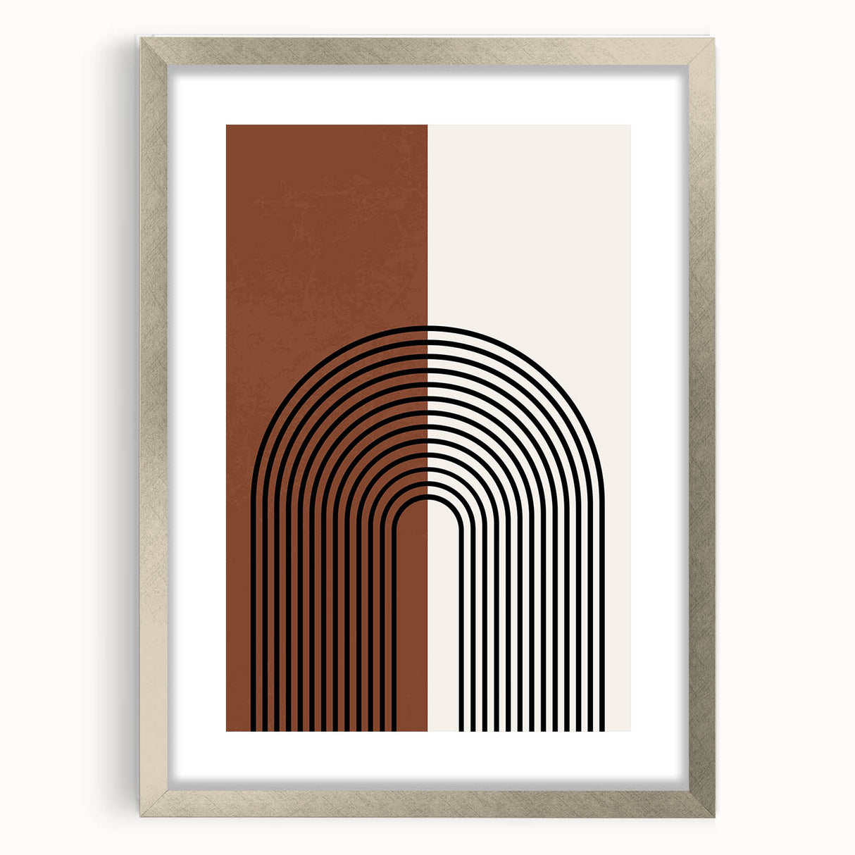 Canvas Art for Dining Area – Geometric Brown & Beige Print