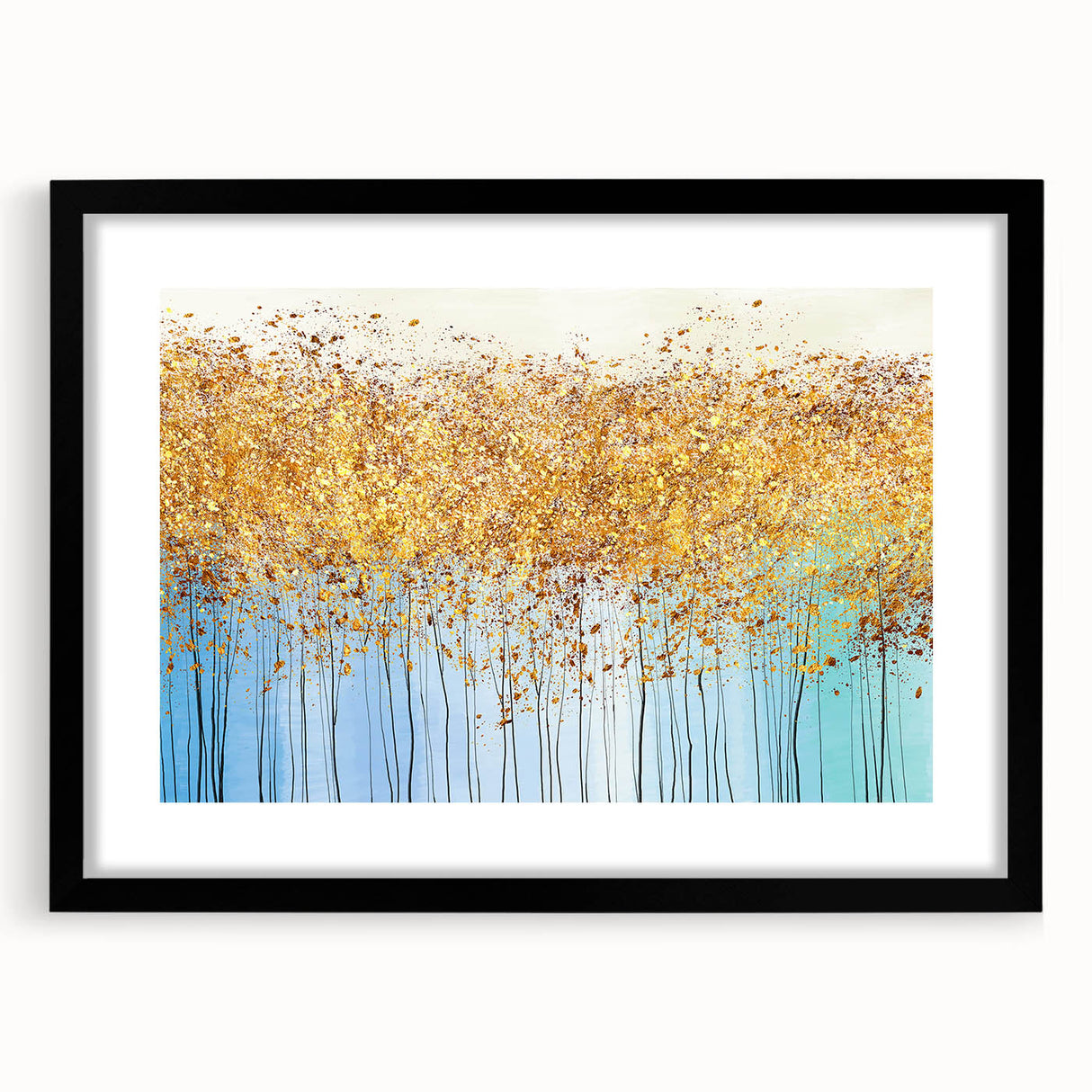 Golden Canopy Abstract – Modern Large Wall Art for Living Room