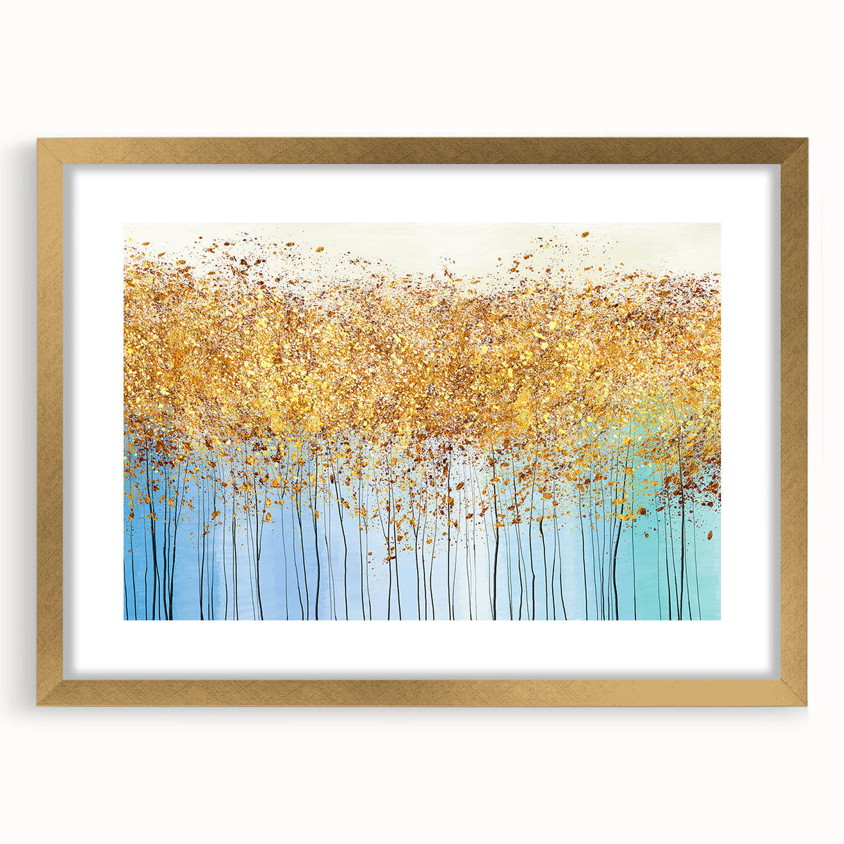 Golden Canopy Abstract – Modern Large Wall Art for Living Room
