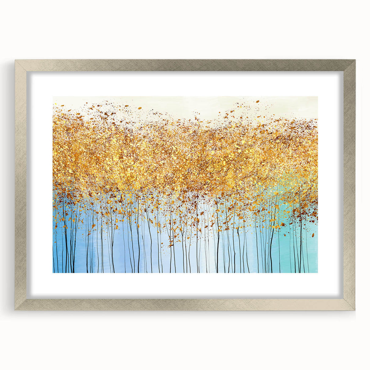 Golden Canopy Abstract – Modern Large Wall Art for Living Room