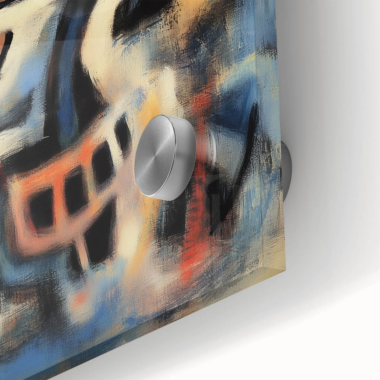 Abstract Office Wall Art - Modern Blue & Orange Corporate Decor