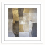 Abstract geometric frame in a white mat, showcasing a modern design with sharp angles and clean lines, perfect for contemporary interior decor.