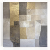 Abstract geometric stretched canvas artwork showcasing vibrant colors and dynamic shapes, perfect for modern home decor. Ideal for adding a contemporary touch to living spaces.