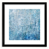 Abstract splatter art frame with a black mat, showcasing vibrant paint splotches in various colors, perfect for modern home decor or gallery displays.