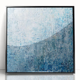 Framed abstract splatter art piece in black acrylic, showcasing vibrant color contrasts and dynamic shapes, ideal for modern home decor and artistic interiors.
