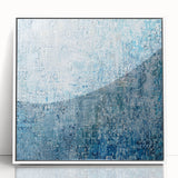 Abstract splatter art print framed in white acrylic, showcasing vibrant colors and dynamic patterns, perfect for modern home decor or artistic display.