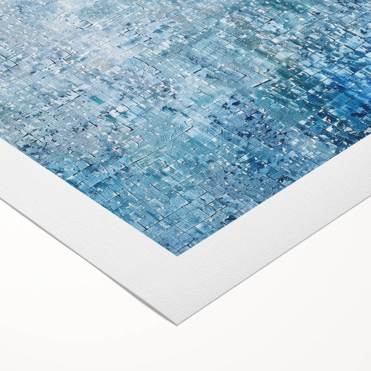 Abstract splatter art on rolled canvas showcasing vibrant colors and dynamic patterns, ideal for modern home decor. Packaged securely in a cardboard tube for safe shipping and easy display.