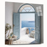 Acrylic print of a Greek architecture door in muted earth tones, suited for bedroom or dining room art.