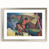 Expressionist Landscape Scene – Vibrant Indians on Horseback Wall Art