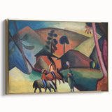 Expressionist Landscape Scene – Vibrant Indians on Horseback Wall Art