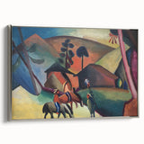 Expressionist Landscape Scene – Vibrant Indians on Horseback Wall Art