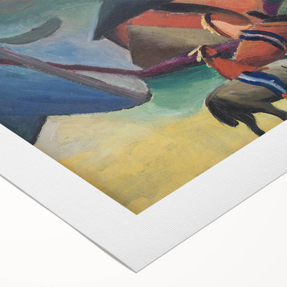 Expressionist Landscape Scene – Vibrant Indians on Horseback Wall Art