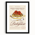 Extra large framed abstract art print featuring colorful, textured depictions of various food dishes.