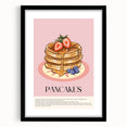 Extra large framed wall art featuring abstract, colorful art of pastries in textured style, ideal for living room decor.