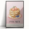 Large abstract wall art featuring assorted pastries in bold colors, framed in black acrylic.