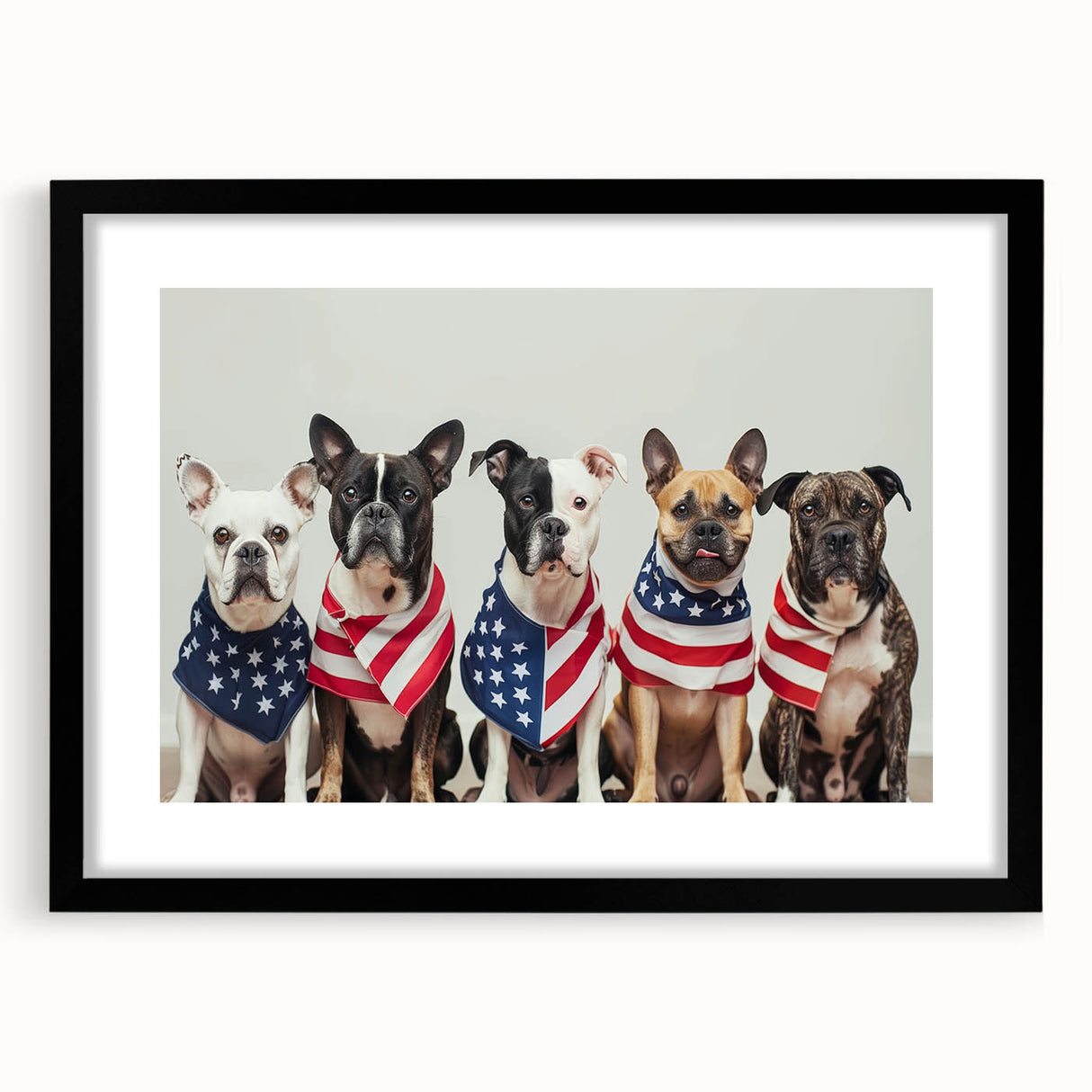 Patriotic Pups - Red, White, and Blue Wall Art