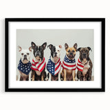 Patriotic Pups - Red, White, and Blue Wall Art