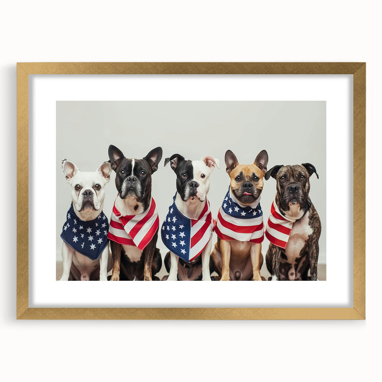 Patriotic Pups - Red, White, and Blue Wall Art