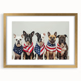 Patriotic Pups - Red, White, and Blue Wall Art