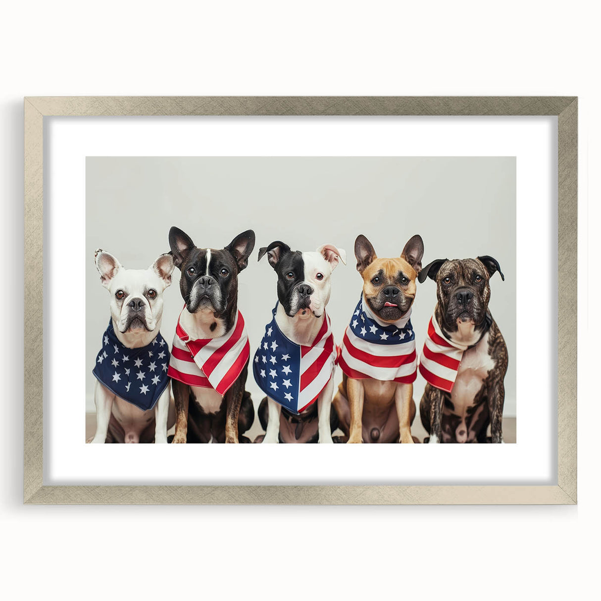 Patriotic Pups - Red, White, and Blue Wall Art