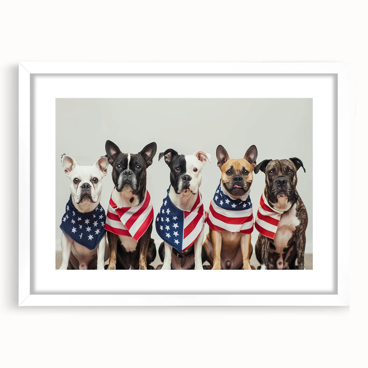 Patriotic Pups - Red, White, and Blue Wall Art