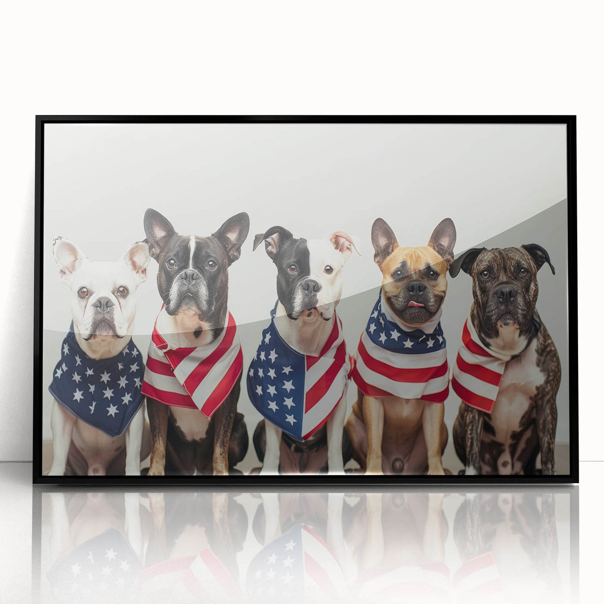Patriotic Pups - Red, White, and Blue Wall Art