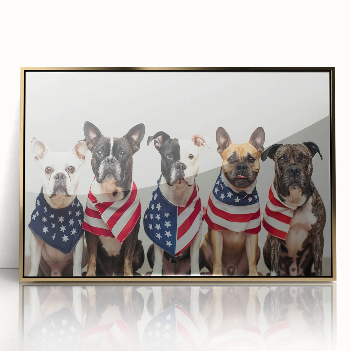 Patriotic Pups - Red, White, and Blue Wall Art