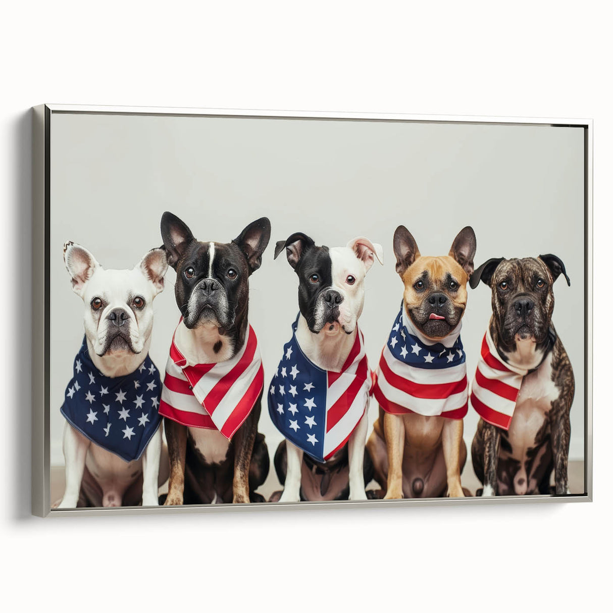 Patriotic Pups - Red, White, and Blue Wall Art