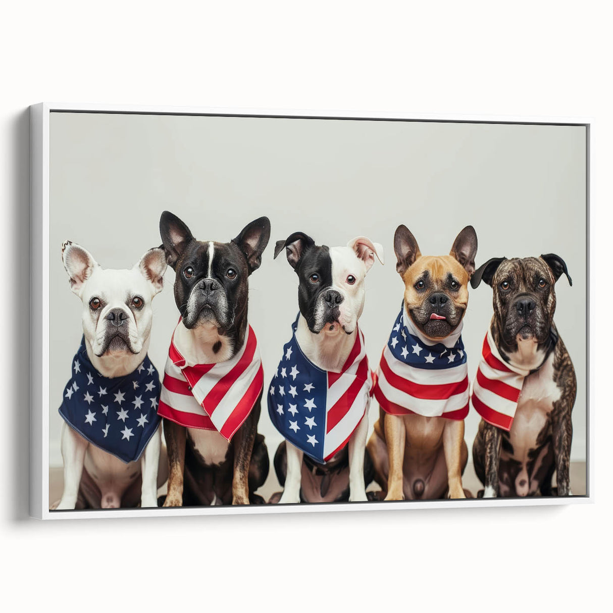 Patriotic Pups - Red, White, and Blue Wall Art