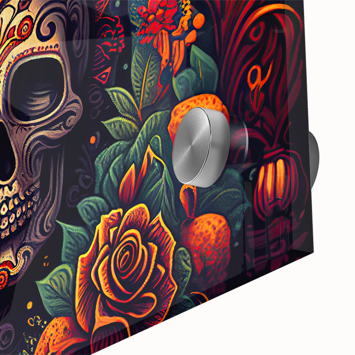 Floral Sugar Skull Tribute – Día de los Muertos Canvas Art