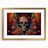 Floral Sugar Skull Tribute – Día de los Muertos Canvas Art