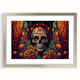 Floral Sugar Skull Tribute – Día de los Muertos Canvas Art