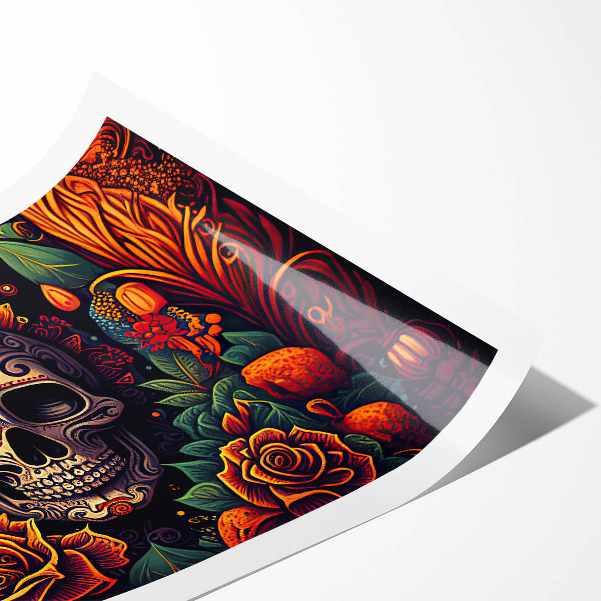 Floral Sugar Skull Tribute – Día de los Muertos Canvas Art