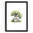 Sleeping Elephants Girls Room Wall Art – Nursery Animal Print